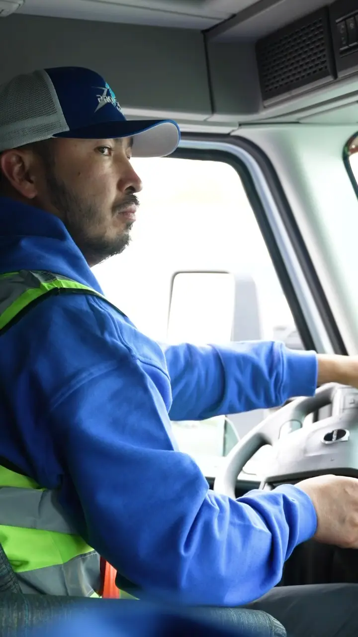 Pro Star driver behind the wheel