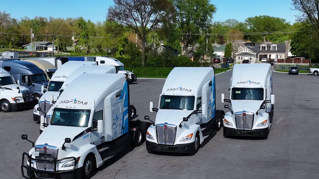 Pro Star trucks in the yard